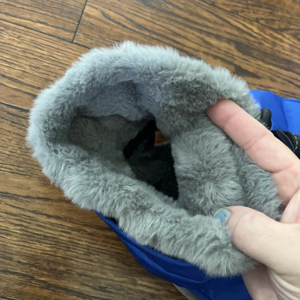 kyeese sherpa lined dog vest coat blue explore the nature Small